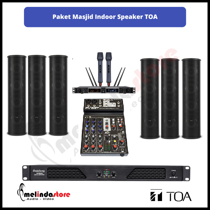 Paket Sound System Masjid Indoor Speaker TOA | 6 Speaker